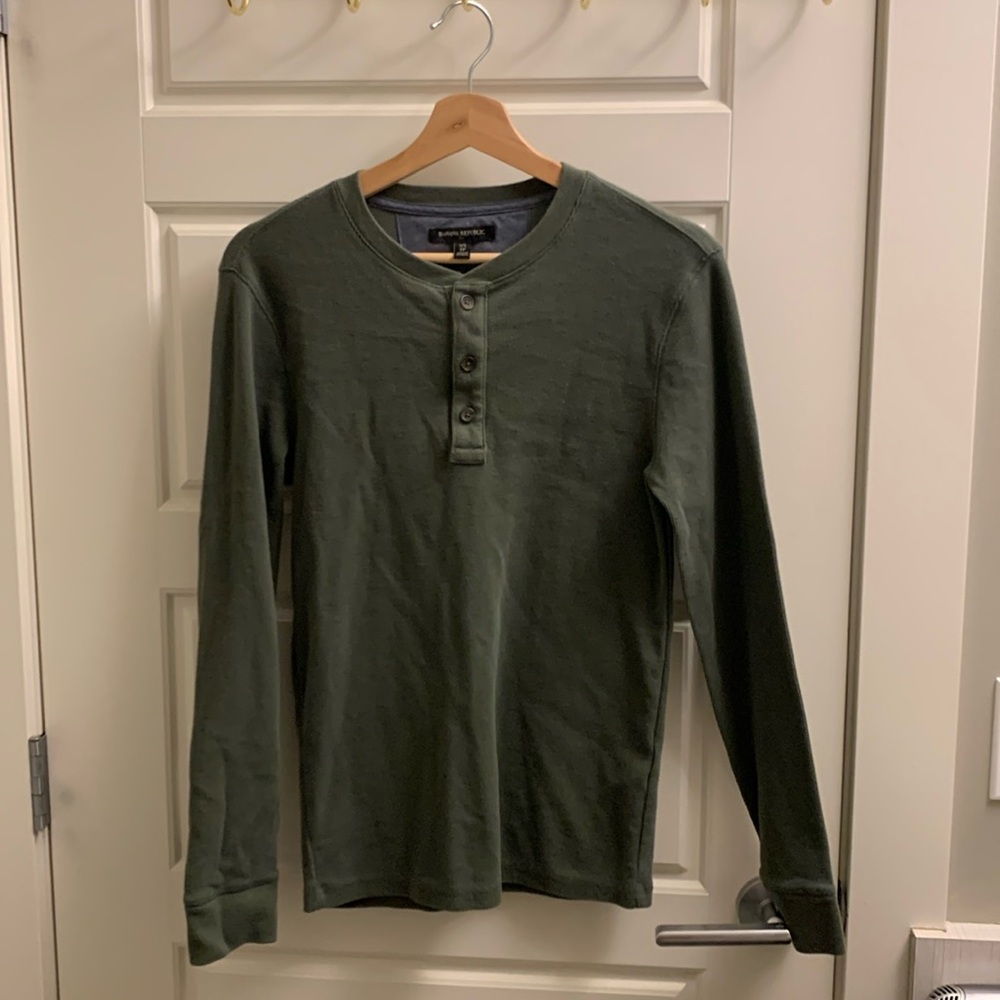 Banana Republic | Men's Longsleeve T-Shirt | Olive Green | US XS